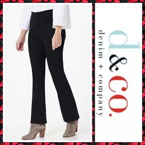 Denim & Co. Black Cozy Touch Pull-On Jeans